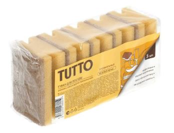 Губка для мытья посуды 5шт профильные Tutto